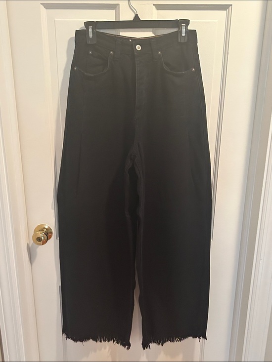 We The Free Denim - We The Free Black Wide-Leg Women's Jeans with Raw Hem